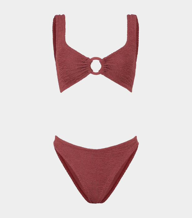 HUNZA G JULIA METALLIC ROSEWOOD BIKINI