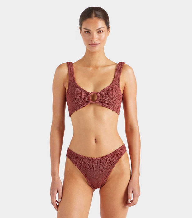 HUNZA G JULIA METALLIC ROSEWOOD BIKINI
