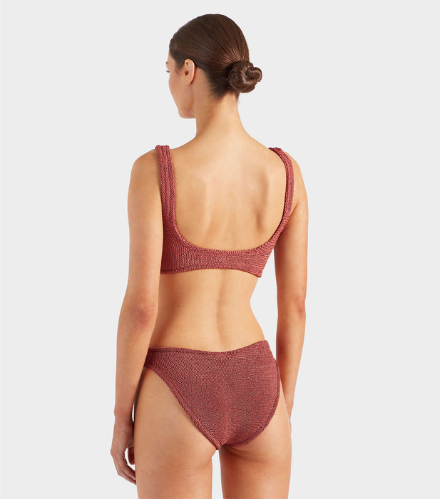 HUNZA G JULIA METALLIC ROSEWOOD BIKINI