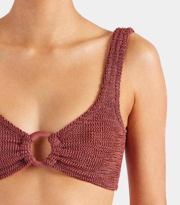 HUNZA G JULIA METALLIC ROSEWOOD BIKINI