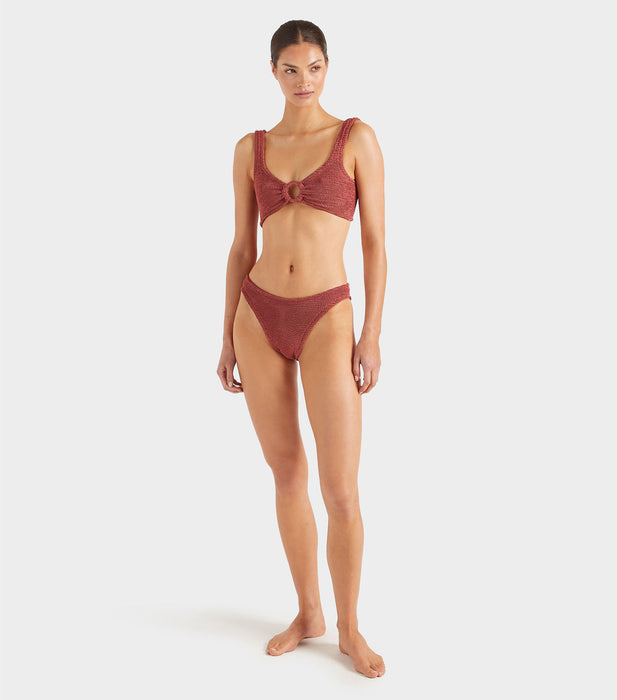 HUNZA G JULIA METALLIC ROSEWOOD BIKINI