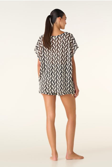 FARA/INNA ZIGZAG BLACK SHORT SET