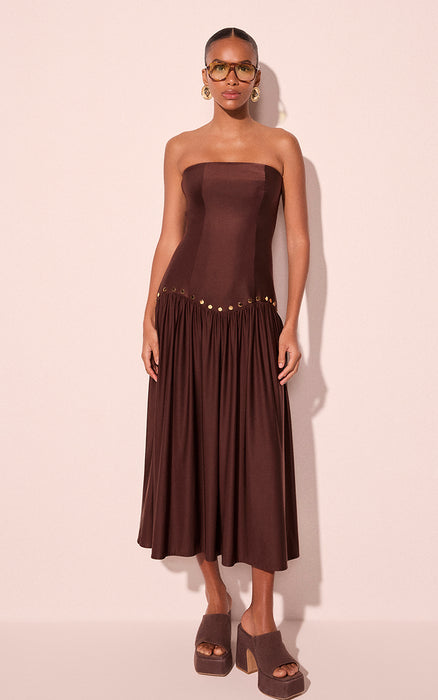 AGUA DE COCO REBITES BROWN DRESS
