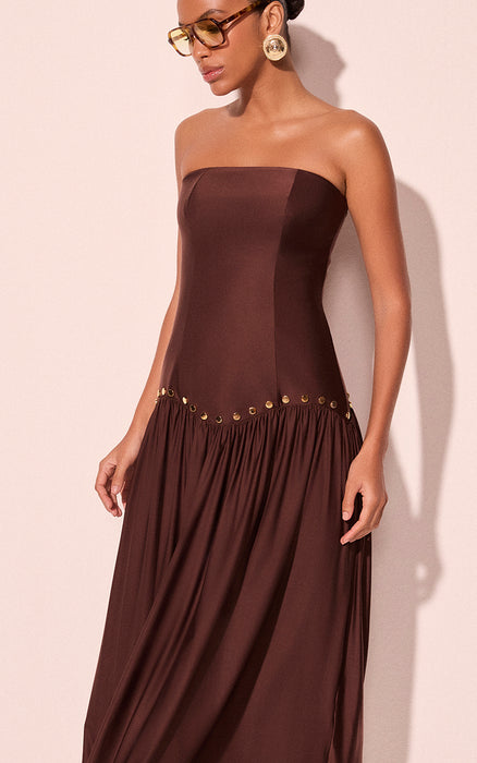 AGUA DE COCO REBITES BROWN DRESS