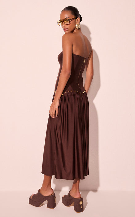 AGUA DE COCO REBITES BROWN DRESS