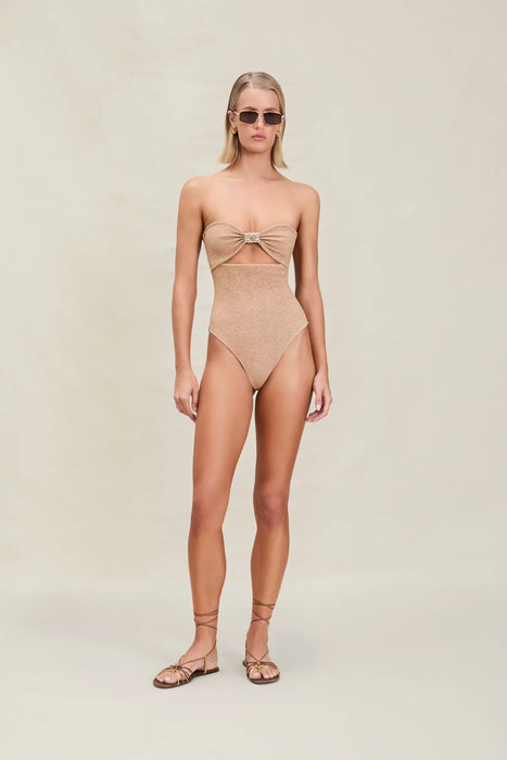 IZZIE GOLD SHIMMER ONE PIECE