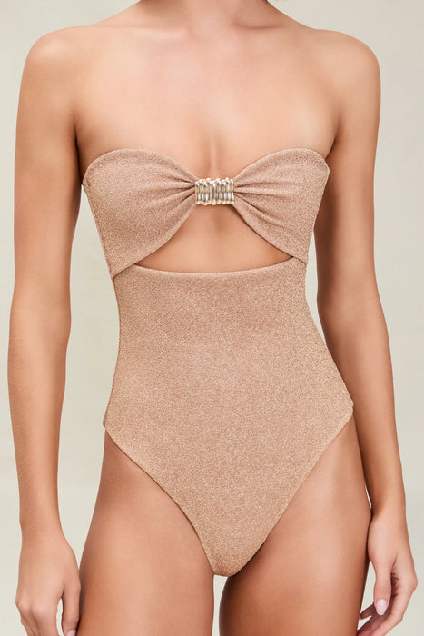 IZZIE GOLD SHIMMER ONE PIECE