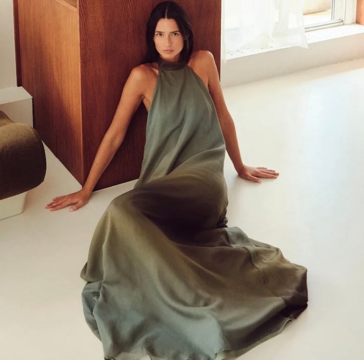 MIEL OMBRE GREEN DRESS