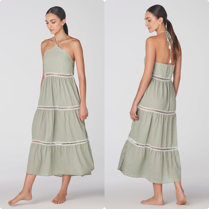 CAPELA EYELET GREEN DRESS