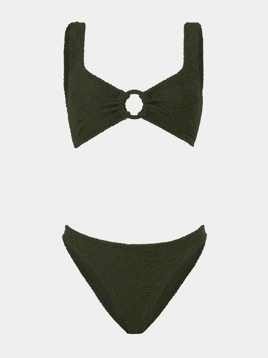 HUNZA G JULIA METALLIC KHAKI BIKINI