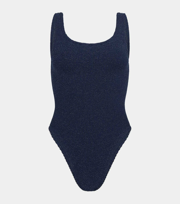 HUNZA G SQUARE NECK NAVY SILVER ONE PIECE