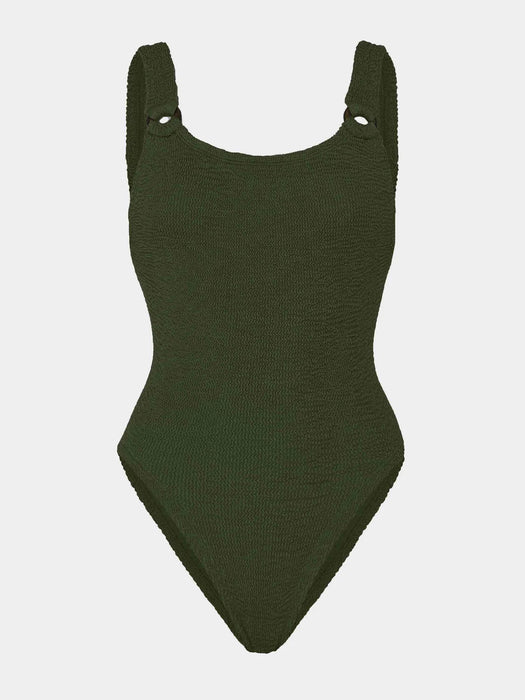 HUNZA G DOMINO METALLIC KHAKI ONE PIECE