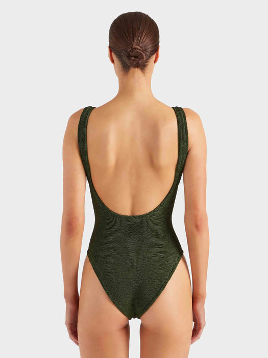 HUNZA G DOMINO METALLIC KHAKI ONE PIECE