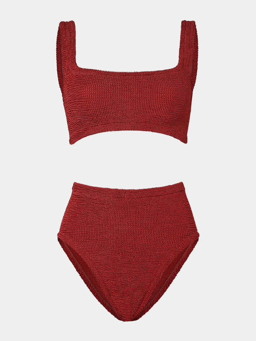 HUNZA G PATRICIA METALLIC CHESTNUT BIKINI