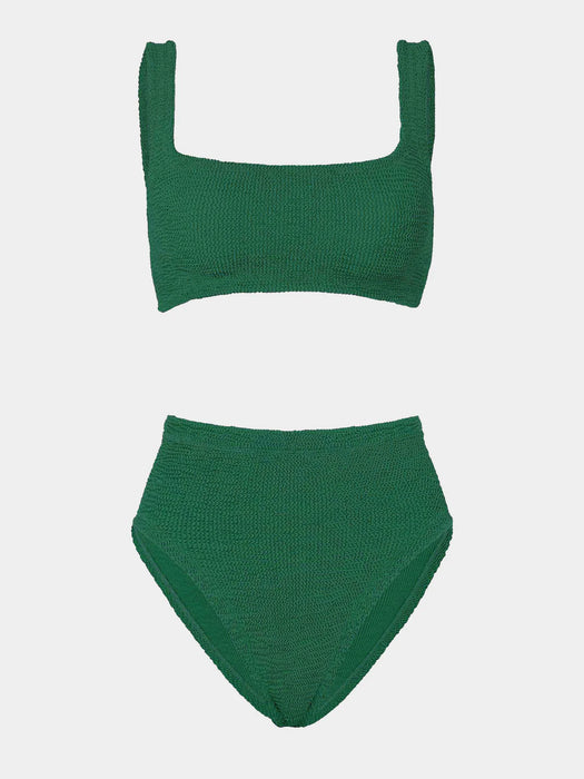 HUNZA G PATRICIA METALLIC FOREST GREEN BIKINI