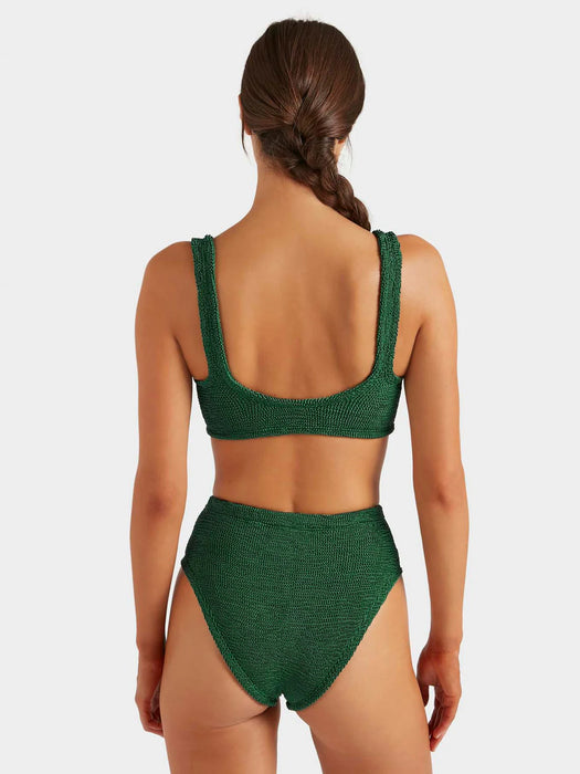 HUNZA G PATRICIA METALLIC FOREST GREEN BIKINI
