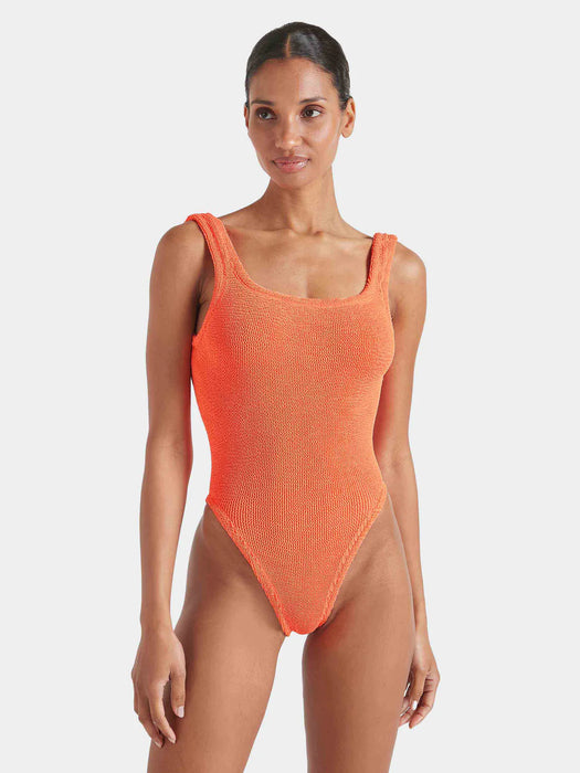 HUNZA G SQUARE NECK ORANGE ONE PIECE