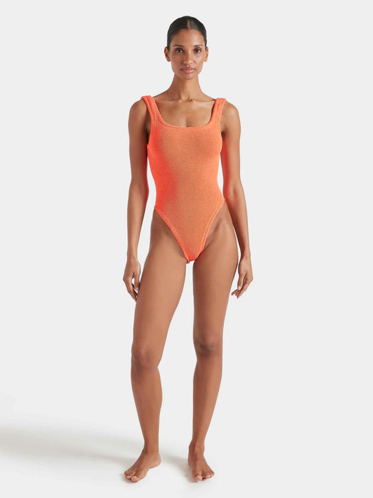 HUNZA G SQUARE NECK ORANGE ONE PIECE