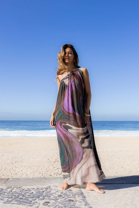 TULLE PETROLEUM DRESS