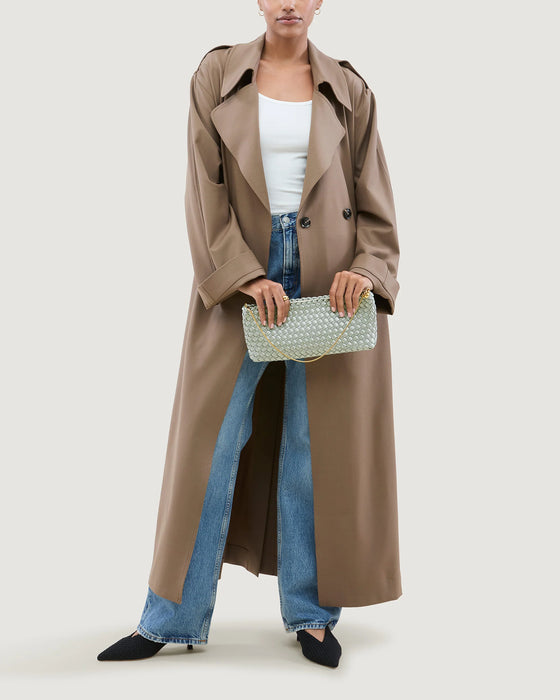 NAGHEDI GALA CLUTCH SATIN WINTERGREEN