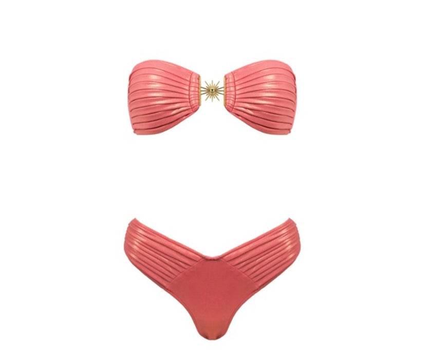 SOLEIL PLISEE WET PINK BIKINI