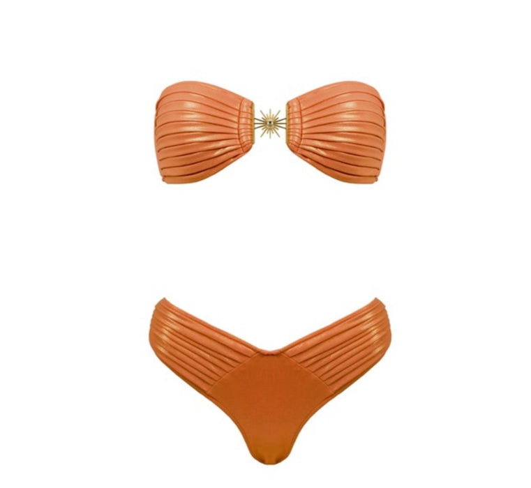 SOLEIL PLISSE WET BROWN BIKINI