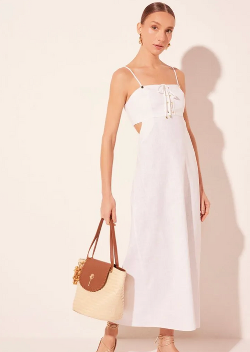 AGUA DE COCO SOLENE WHITE MIDI DRESS