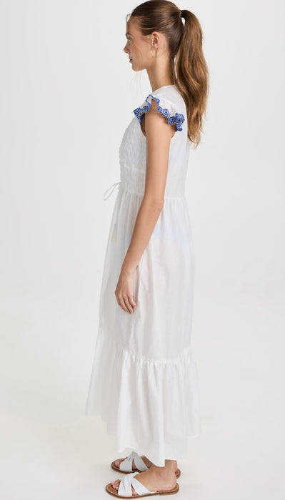 SMOCKED EMBROIDERED SLEEVES CAMISOLE